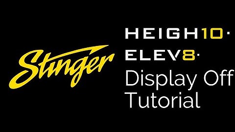 Stinger Display Off Function for UN1810 and UN1880