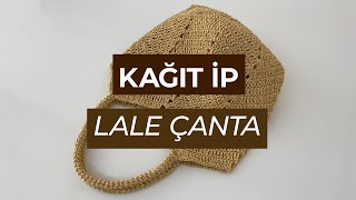 Spagetti Yarn - Kağıt İp ile Lale Çanta Yapımı (Detaylı Anlatım)