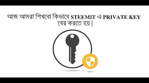 How to get private key on Steemit  ( বাংলা )