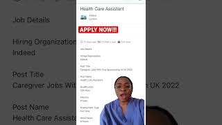 TIER 2 SPONSORSHIP(VISA) AVAILABLE FOR THIS HEALTHCARE ASSISTANT JOB IN UK 🛑#youtubeshorts #shorts
