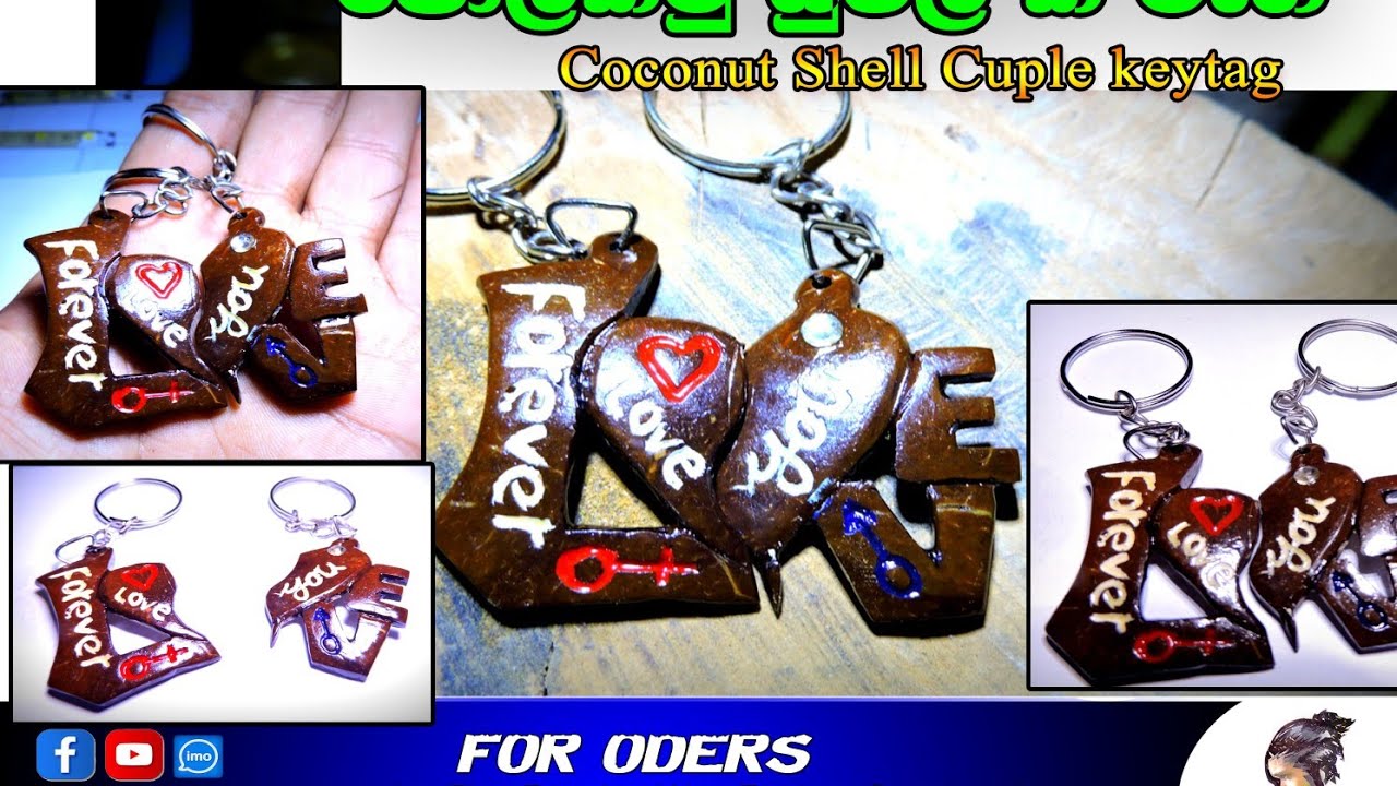 Coconut shell couple key tag ®©Mr.gaja 🇱🇰 - YouTube