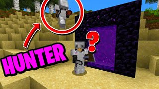 Beating Minecraft But My Friend Tries To Stop Me! | Hunter Vs Speedrunner