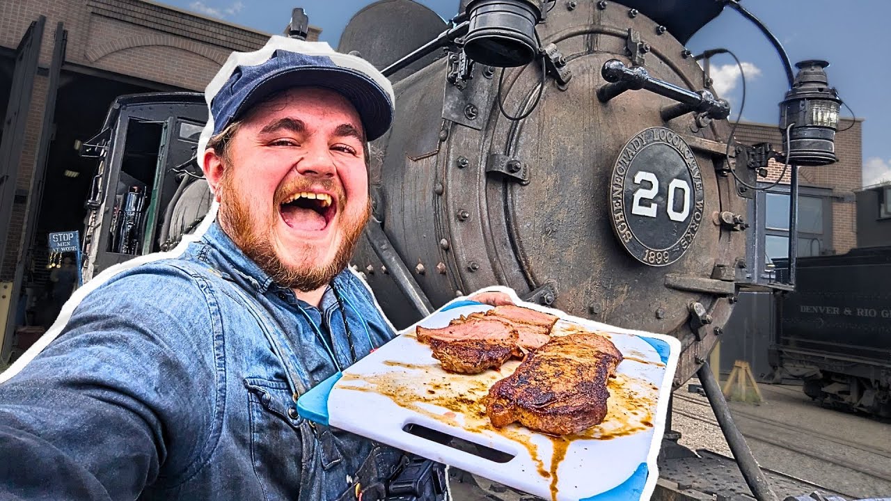 THE BEST STEAKS - On a COAL SHOVEL in a TRAIN? | K-37 Kitchen