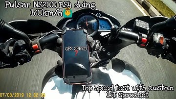 Pulsar NS200 15T sprocket Top Speed Test | NS200 sprocketed | 160+kmph!? | Not Clickbait