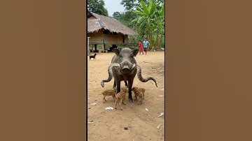 When a Wild Boar Fights a Python to Protect Her Babies