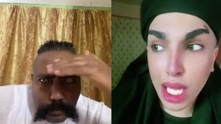 شاب سوداني يقلد الفنانة ايمان الشريف في لبستها ويغني اللوم يا عمة اقهر ابو رهف