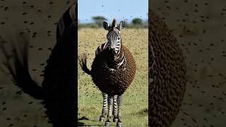 Million of bees are fully attack on zebra when he is walk in forest #shorts #youtubeshorts #trending