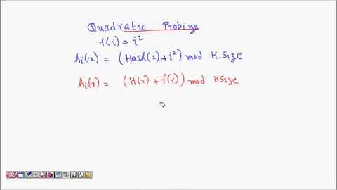 Hashing   Quadratic Probing for Collision Resolution