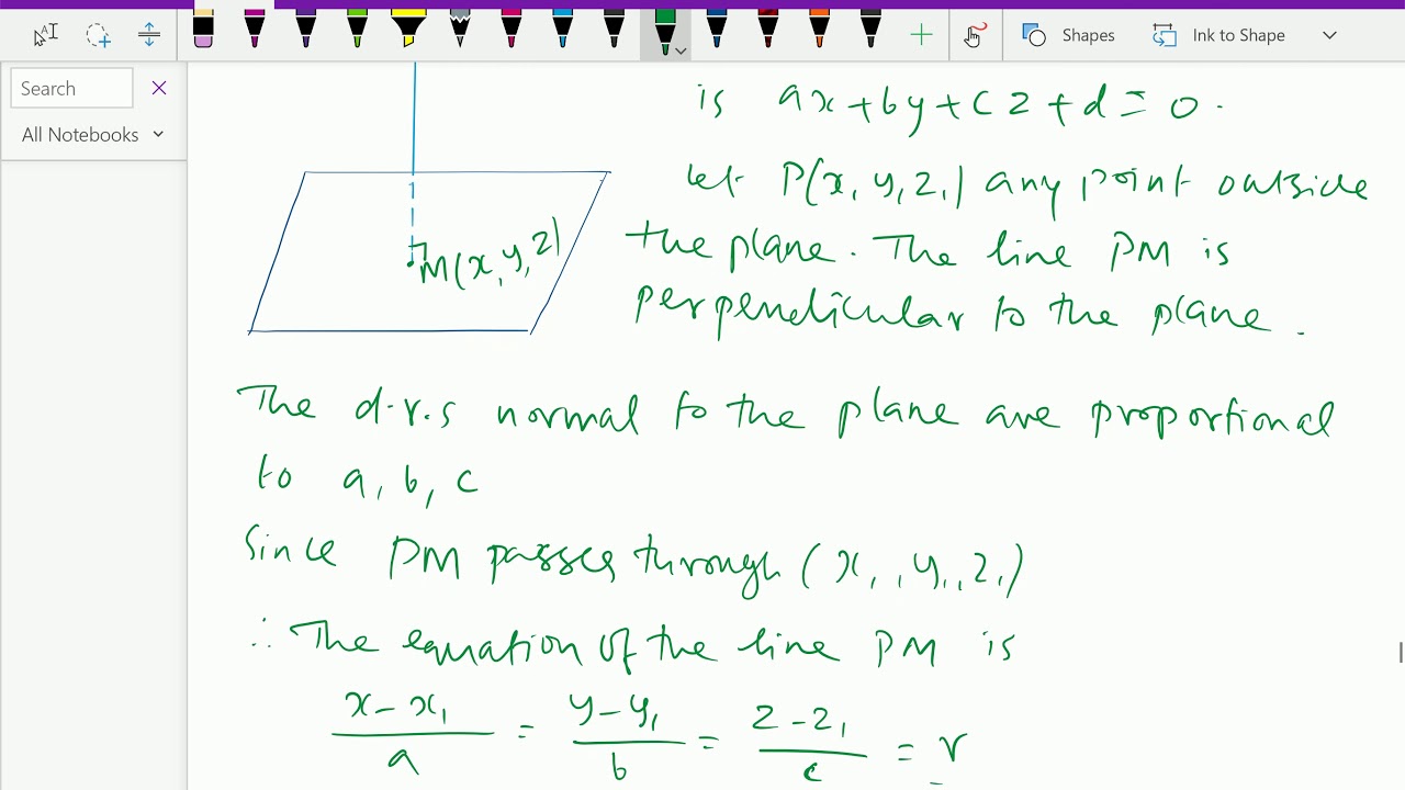 Analytical Solid Geometry Foot And Length Of Perpendicular From The Point To The Plane 29 Youtube