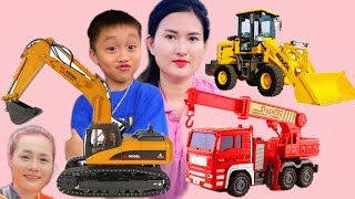 Changcady cùng máy xúc giải cứu siêu nhân, xe máy xúc lật, xe cần cẩu.