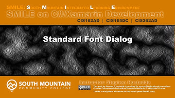 C#/Xamarin Cohort 04P - Standard Font Dialogs