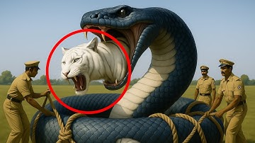 Heroic Rescue Team Saves a Trapped Tiger from GIANT White Python Attack