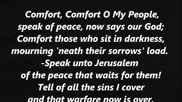 COMFORT COMFORT O My PEOPLE ADVENT Lyrics Words Text trending sing along song Worship Vid to all ye