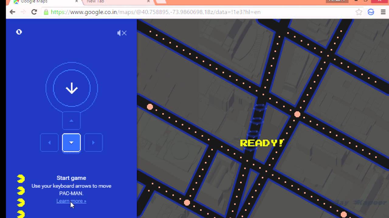 Play PAC-MAN on Google Maps view of Seattle