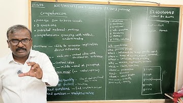 KSET 2025: P1 Unit 3 Passage Comprehension Reading Techniques part 2 DGK Sir