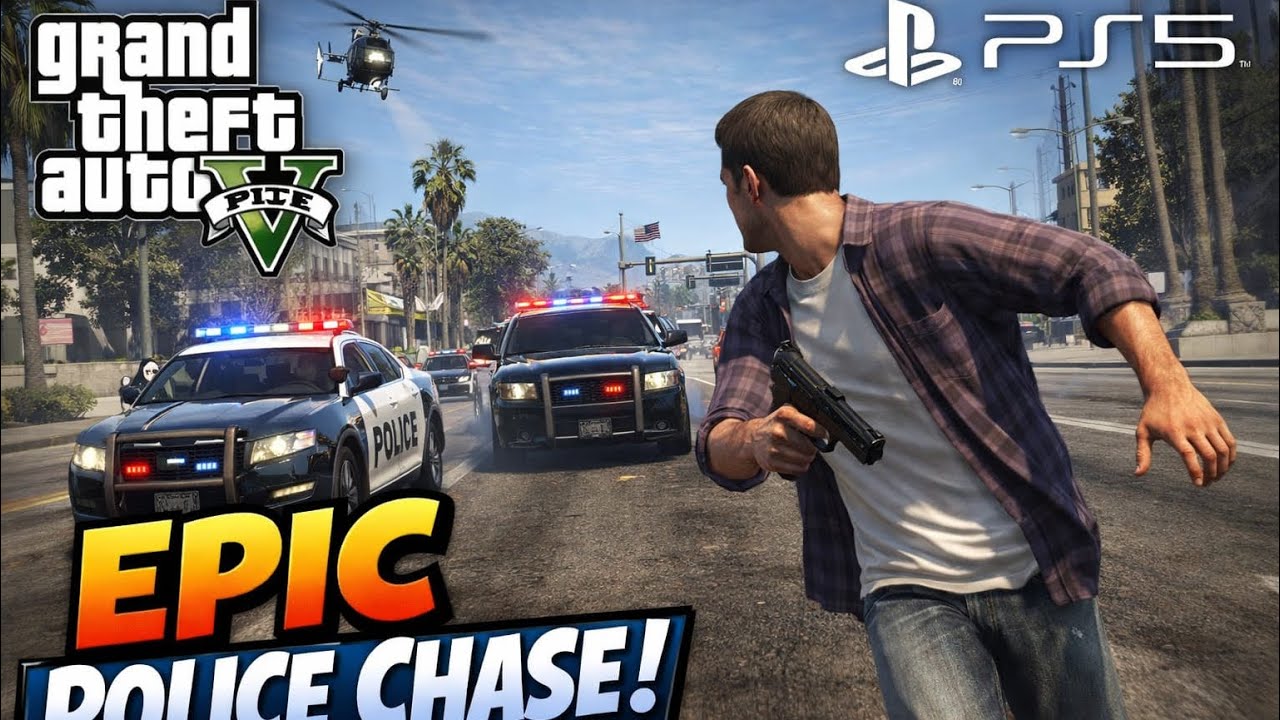 Insane  police chase in GTA 5 😱 Can I escape?!