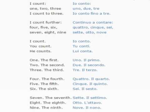 Italian lesson/English lessons how to study Italian 7 (Numbers)
