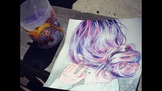 how to paint white hair in watercolor