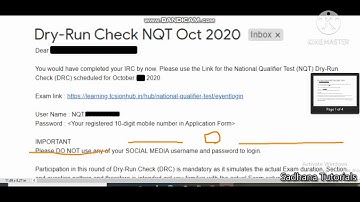 DRC - Run Check NQT Oct 2020