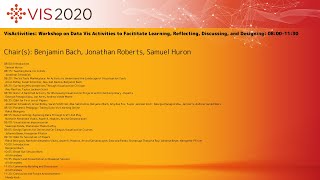 VIS 2020: VisActivities: Workshop on Data Vis Activities to Facilitate Learning, Reflecting, Discus