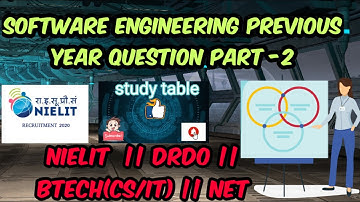 NIELIT SOFTWARE ENGINEERING SOLVED PREVIOUS YEAR QUESTION PART -2.  BY STUDY TABLE