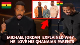 Popular American Actor Michael B Jordan Introduced His Ghanaian Father On Stage.