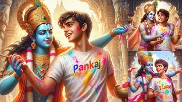 Holi with krishana 3d ai photo banao free  main || #bing  #holiimages