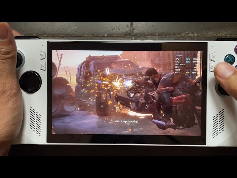 Uncharted 4 : A Thief's End - asus rog ally (pc handheld) car chase scene