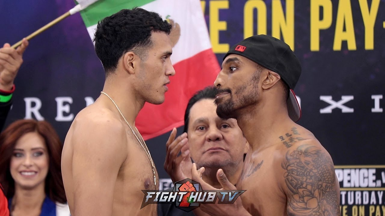 boxing news pacquiao J'LEON LOVE TAUNTS DAVID BENAVIDEZ IN WEIRD WEIGH IN FACE OFF AS ROBERTO DURAN DANCES IN BACKGROUND