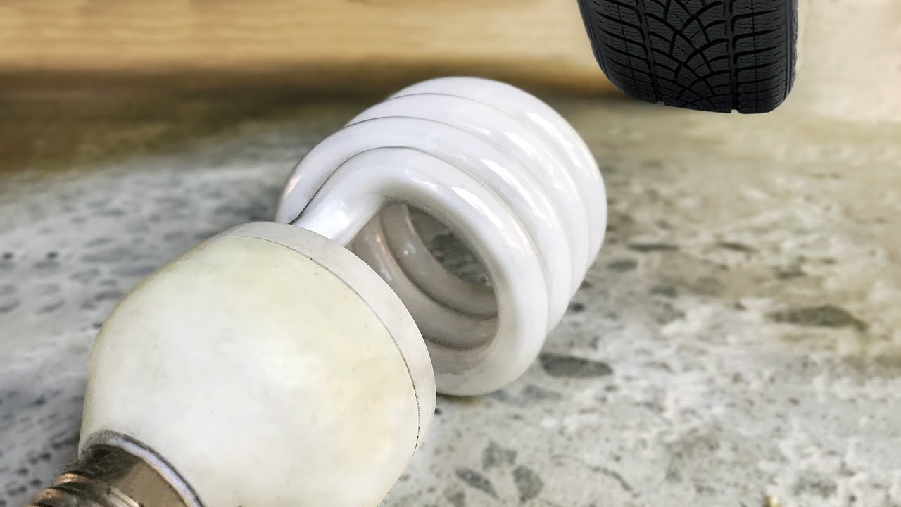 Crushing Crunchy & Soft Things by Car!   EXPERIMENT CAR VS Light Bulb
