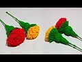 Marigold Woolen Flower Latest And Easy Design Making // Woolen Crafts -- Home Decoration idea