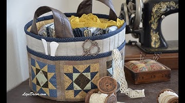Patchwork Sewing basket - Flying Geese & Corner. Tutorial LizaDecor