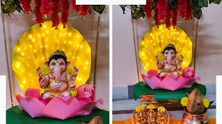 Ganesh chaturthi decoration at home | Ganapati decoration ideas