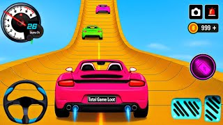 Ramp Red Car Racing 3D Highway Gameplay _ endroid || Ramp Car Stunts Racing Video - Car Simulator screenshot 5