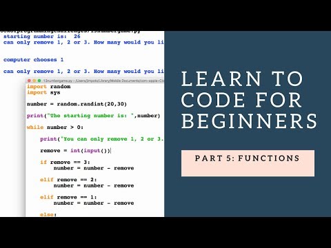 Learn to Code for Beginners 5: Functions