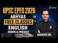UPSC EPFO Free Classes 2026 | UPSC EPFO English Free MCQs | UPSC EPFO English Important Topics
