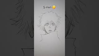 How to Draw Gojo Satoru in 10sec, 10mins, 10hrs #shorts