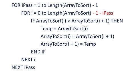 Bubble Sort 2- Pseudocode and Enhancements