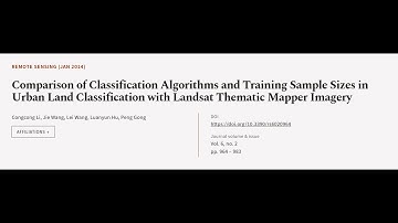 Comparison of Classification Algorithms and Training Sample Sizes in Urban Land Class... | RTCL.TV