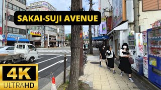 OSAKA, JAPAN 🇯🇵 [4K] Sakai-Suji Avenue to Nippombashi Station