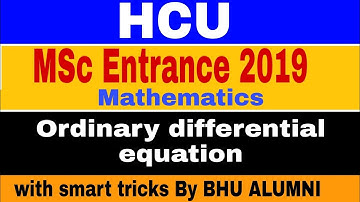 HCU MSc entrance 2019 ODE Paper solution