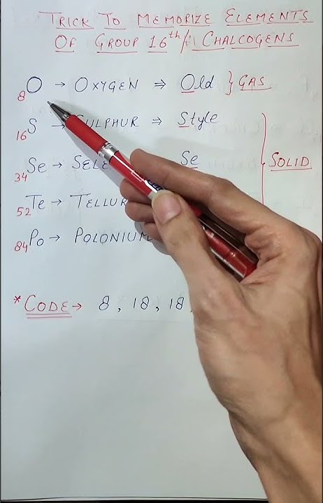 Trick To Learn Atomic Number Of Group 16th Elements Or Oxygen Family|p