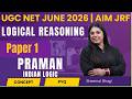 UGC NET JUNE 2026 Paper 1 TYPES OF PRAMAN- INDIAN LOGIC | LOGICAL REASONING BY Sheemal MAM #ugcnet