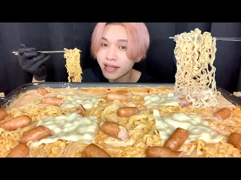 ASMR ロゼ辛ラーメン【日本語字幕】【咀嚼音/Mukbang/Eating Sounds】