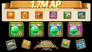 I saved up 1.7M AP for this KVK! This is how it went and this is what I got. [Rise Of Kingdoms]