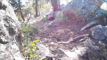 Axial Scx10 Jeep Wrangler Jk&Jeep Comanche Trailing in a Rockie Path