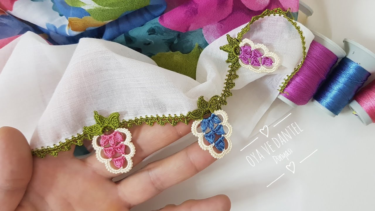 1831 Bir ilke İmza Atalım Yine Üzüm Salkımları Tığ Oyası Yapımı