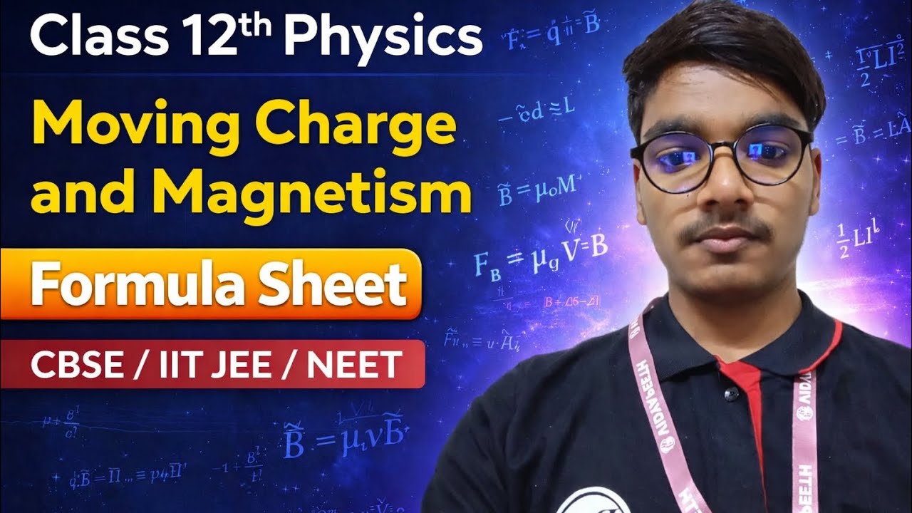 Class 12th Physics | Moving Charge and Magnetism | Formula Sheet | CBSE /IIT JEE/NEET