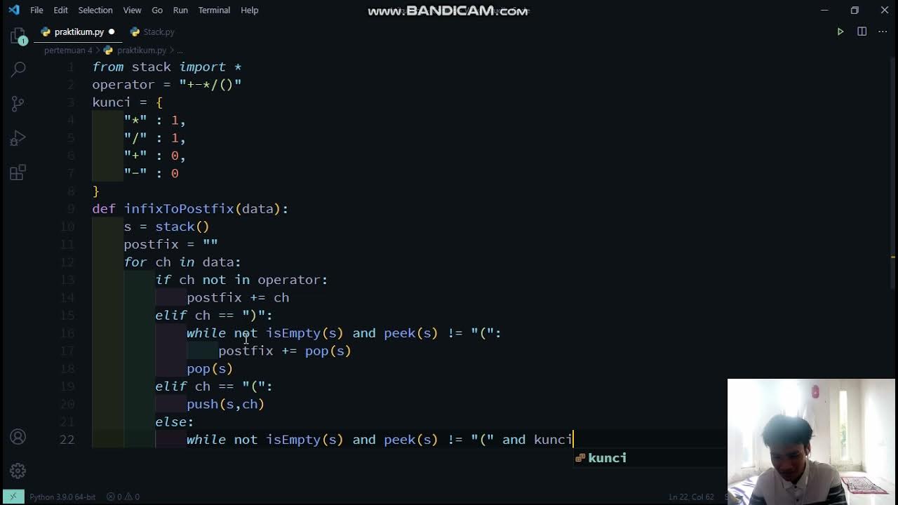 konversi infix ke postfix (Python) - YouTube