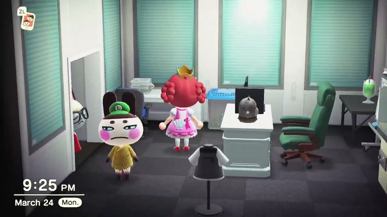 ACNH Raymond hanging out with Genji at his house 🏠. Have fun 🤩 is hanging out!